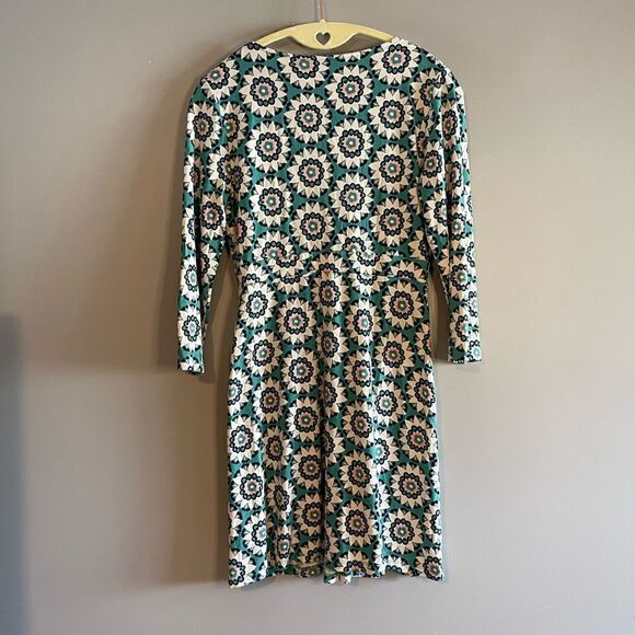 Boden Marion Green Mandala Print 3/4 Length Sleeve Tunic Dress | SZ 6P - Picture 5 of 10